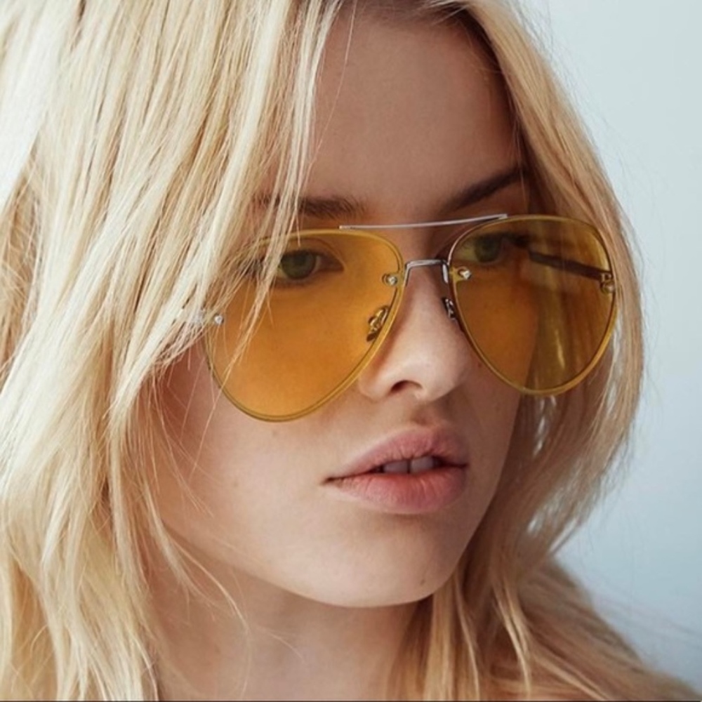 SHEVOKE Cruz Transparent Yellow Aviators